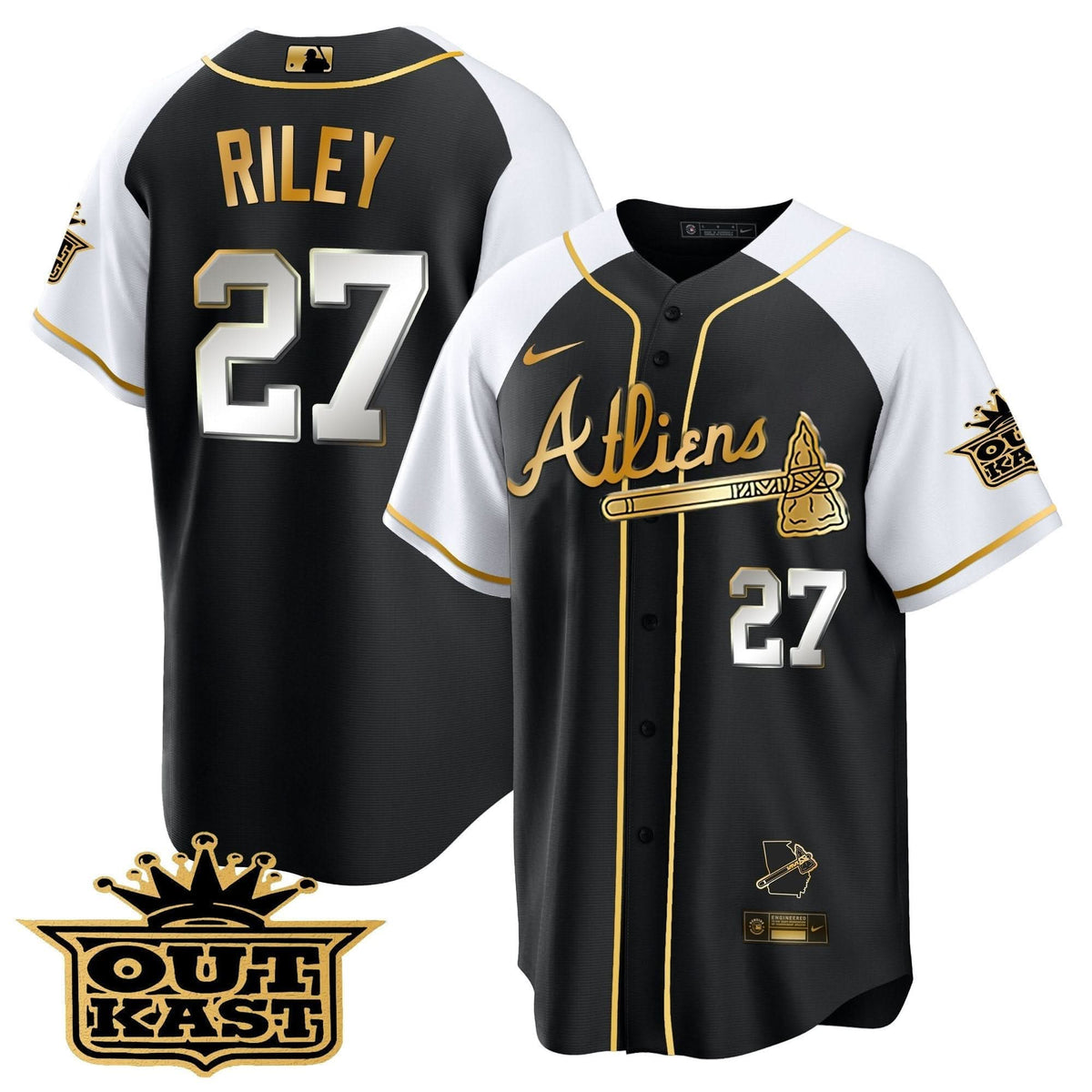 AB Atliens Gold Alternate Cool Base Jersey - Stitched
