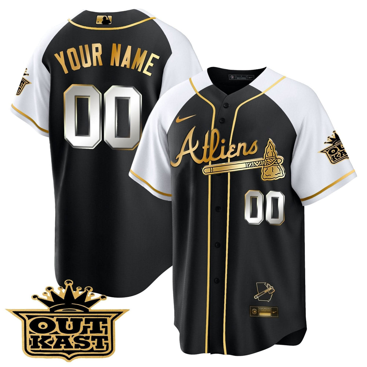 AB Atliens Gold Alternate Cool Base Custom Jersey - Stitched