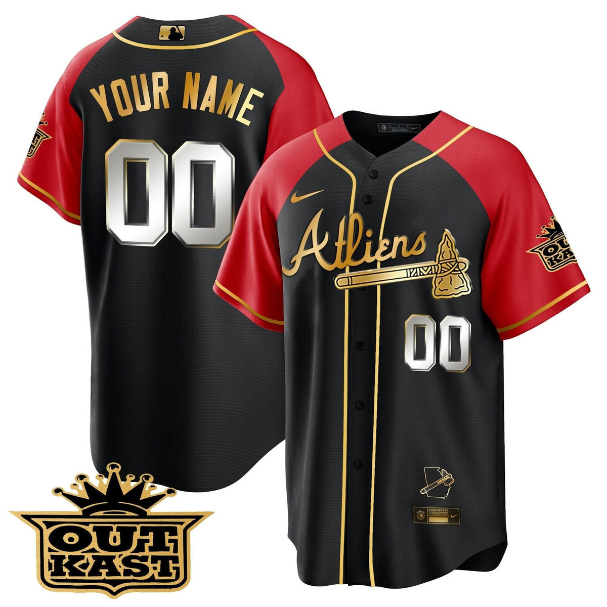 AB Atliens Gold Alternate Cool Base Custom Jersey - Stitched