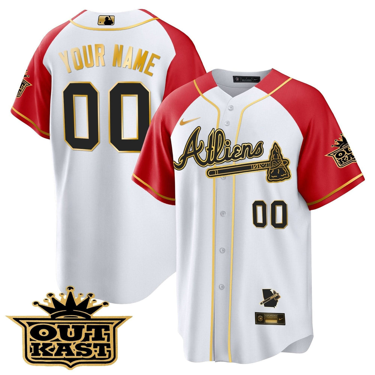 AB Atliens Gold Alternate Cool Base Custom Jersey - Stitched