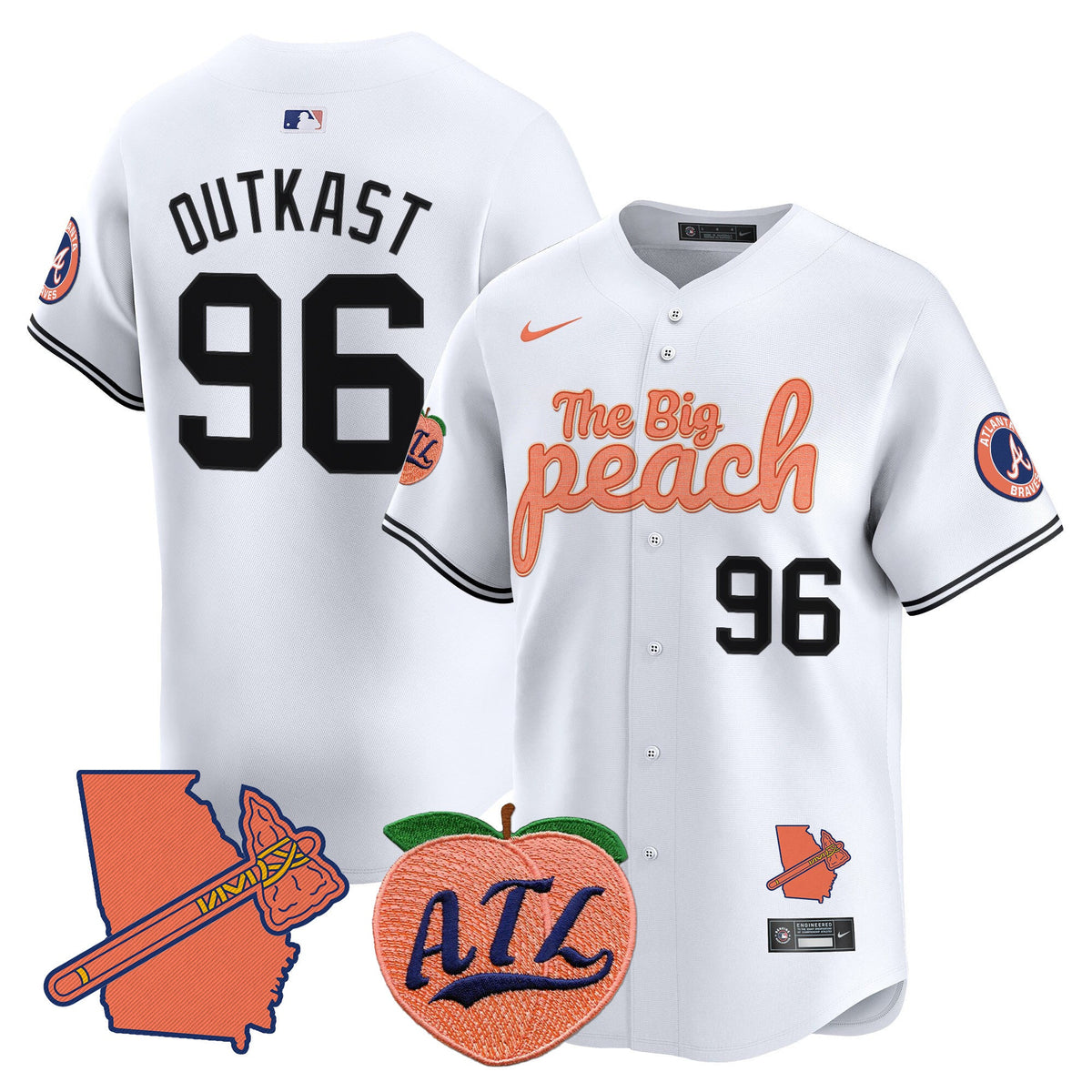 ATL The Big Peach Vapor Premier Limited Jersey - Stitched