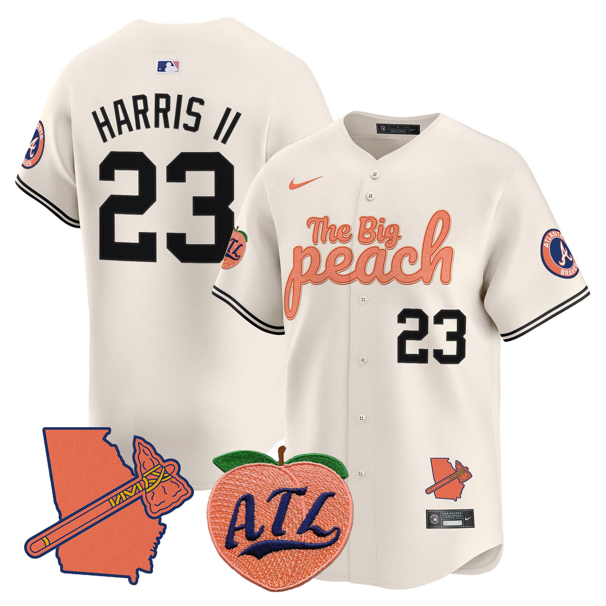 ATL The Big Peach Vapor Premier Limited Jersey - Stitched