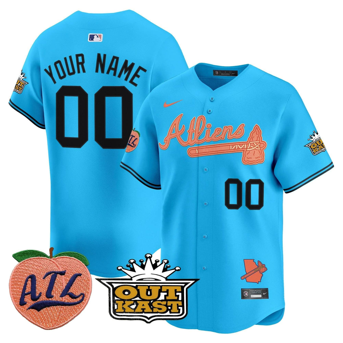 AB Atliens & Peach Vapor Premier Limited Custom Jersey - Stitched