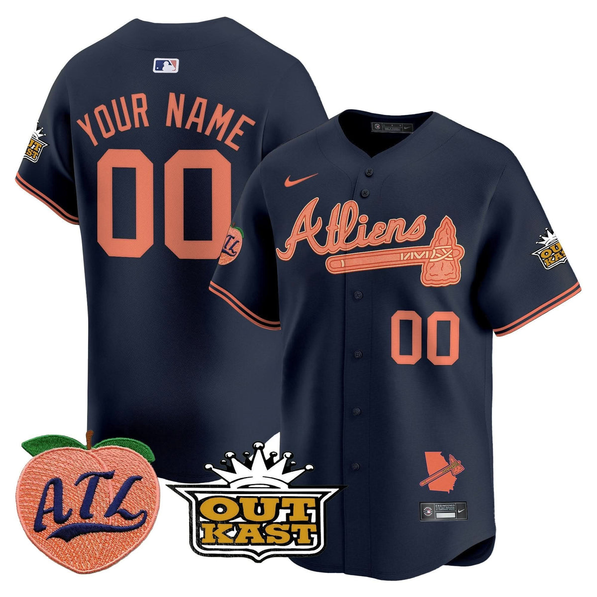 AB Atliens & Peach Vapor Premier Limited Custom Jersey - Stitched