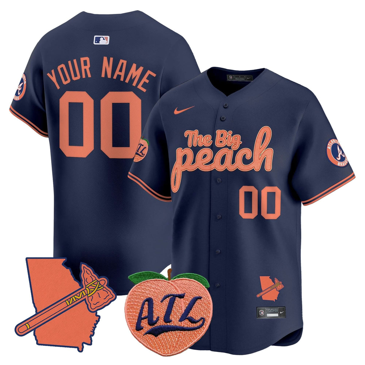 AB The Big Peach Vapor Premier Limited Custom Jersey V3 - Stitched