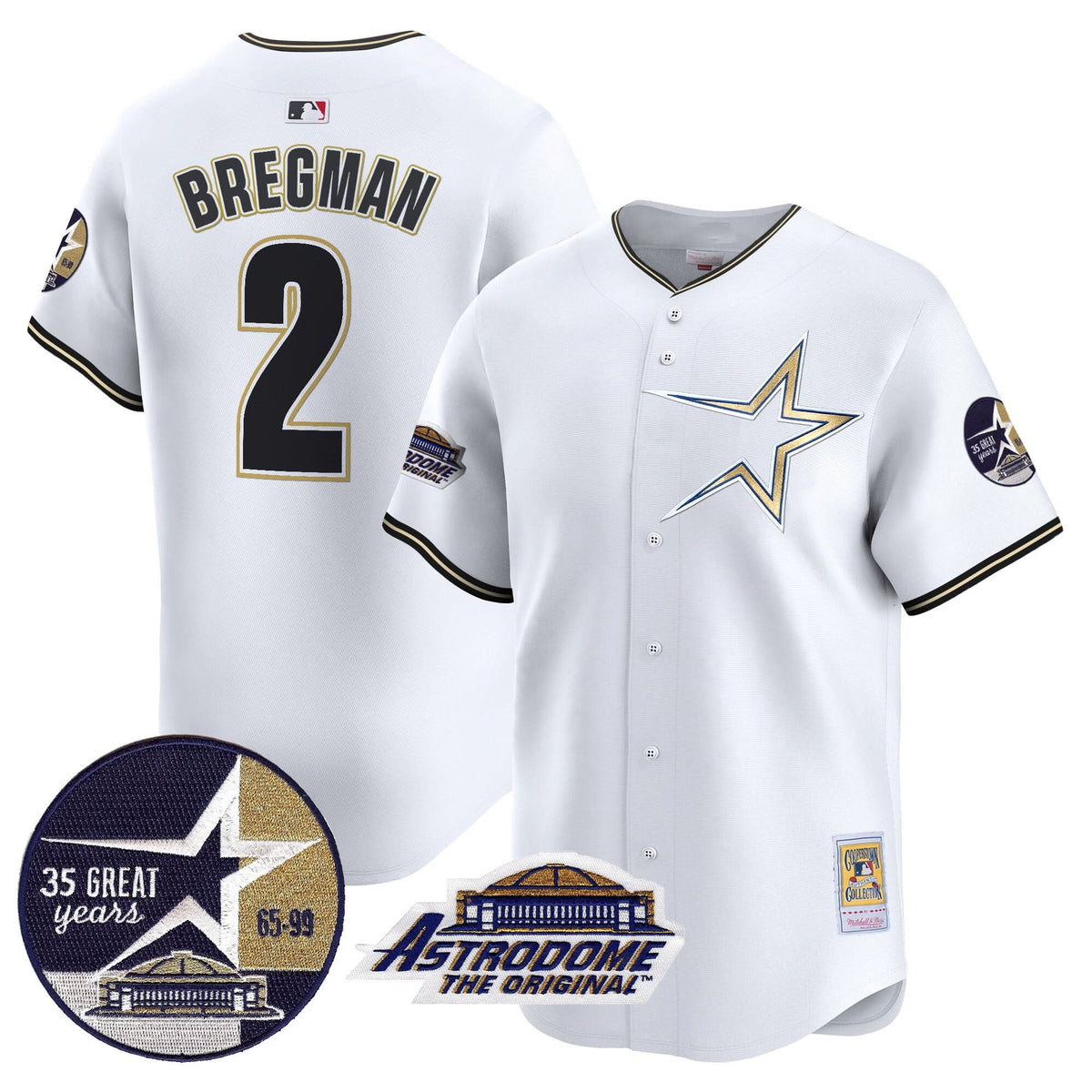 HA 1999 Throwback 35th & Astrodome Patch Vapor Premier Limited Jersey - Stitched