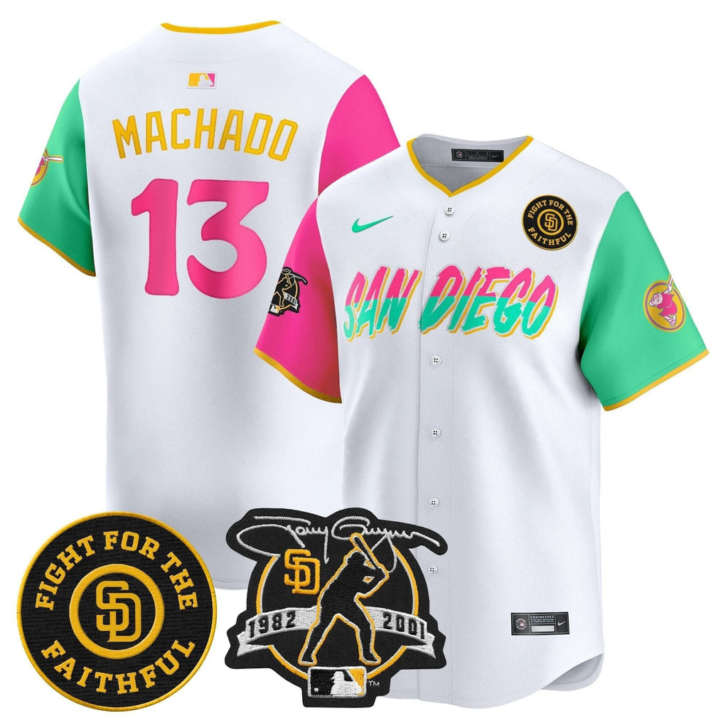 SDP Tony Gwynn & Faithful Patch Vapor Premier Limited Jersey – Stitched