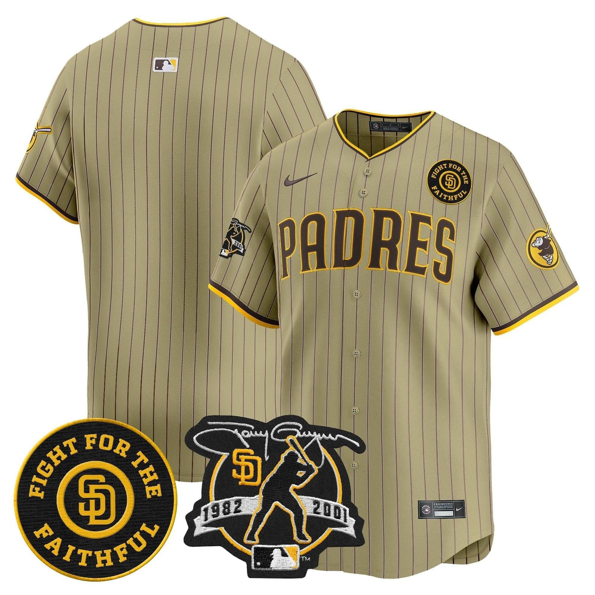 SDP Tony Gwynn & Faithful Patch Vapor Premier Limited Jersey – Stitched