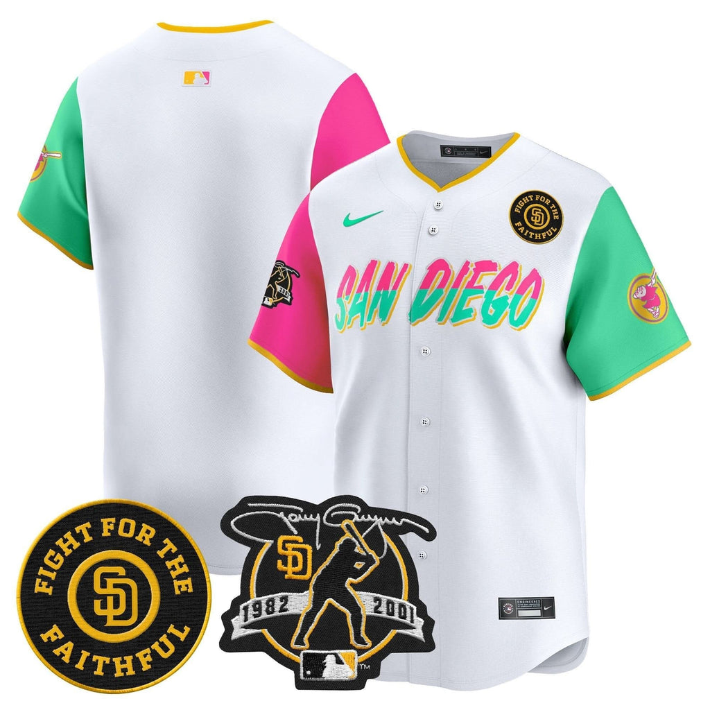 SDP Tony Gwynn & Faithful Patch Vapor Premier Limited Jersey – Stitched