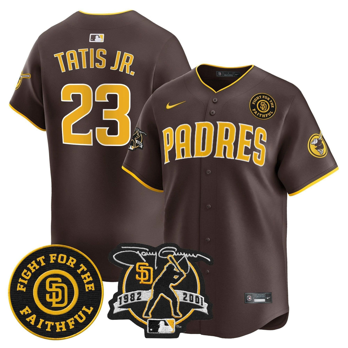 SDP Tony Gwynn & Faithful Patch Vapor Premier Limited Jersey – Stitched