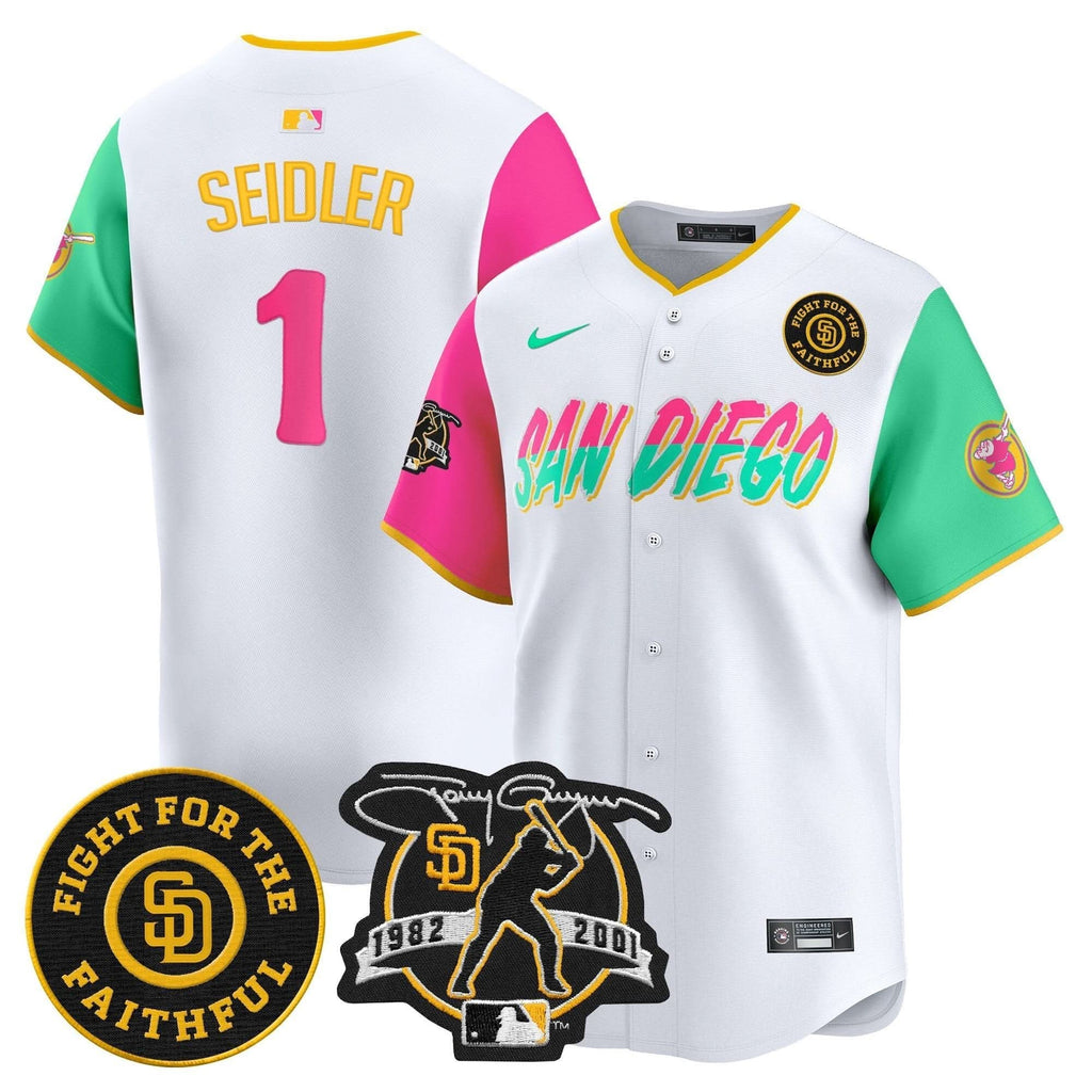 SDP Tony Gwynn & Faithful Patch Vapor Premier Limited Jersey – Stitched