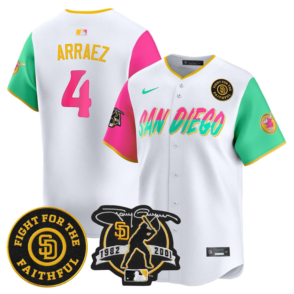 SDP Tony Gwynn & Faithful Patch Vapor Premier Limited Jersey – Stitched
