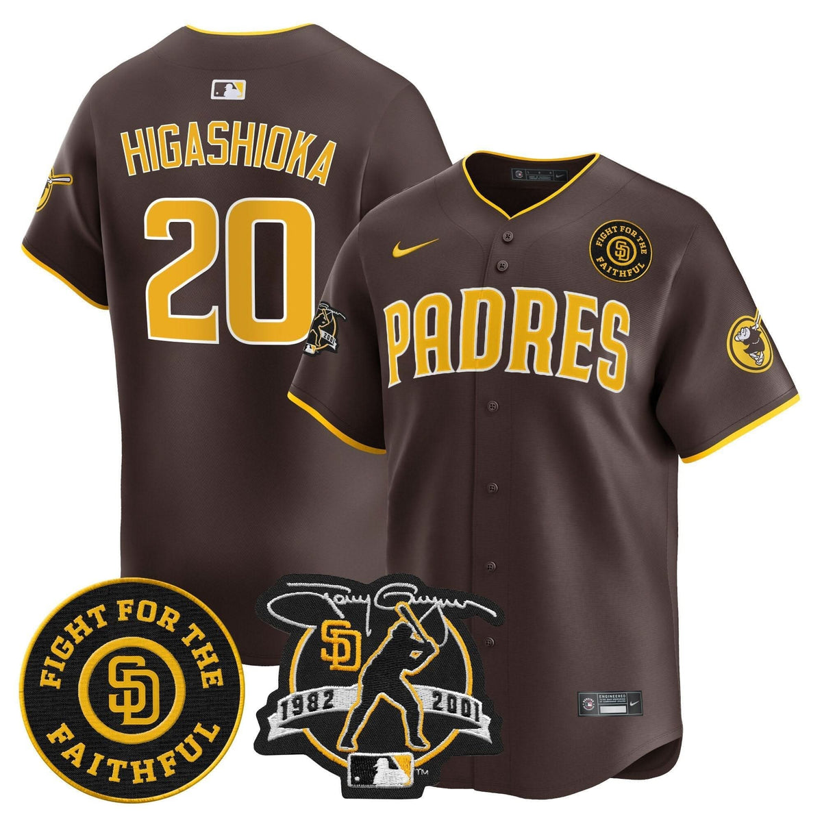 SDP Tony Gwynn & Faithful Patch Vapor Premier Limited Jersey – Stitched