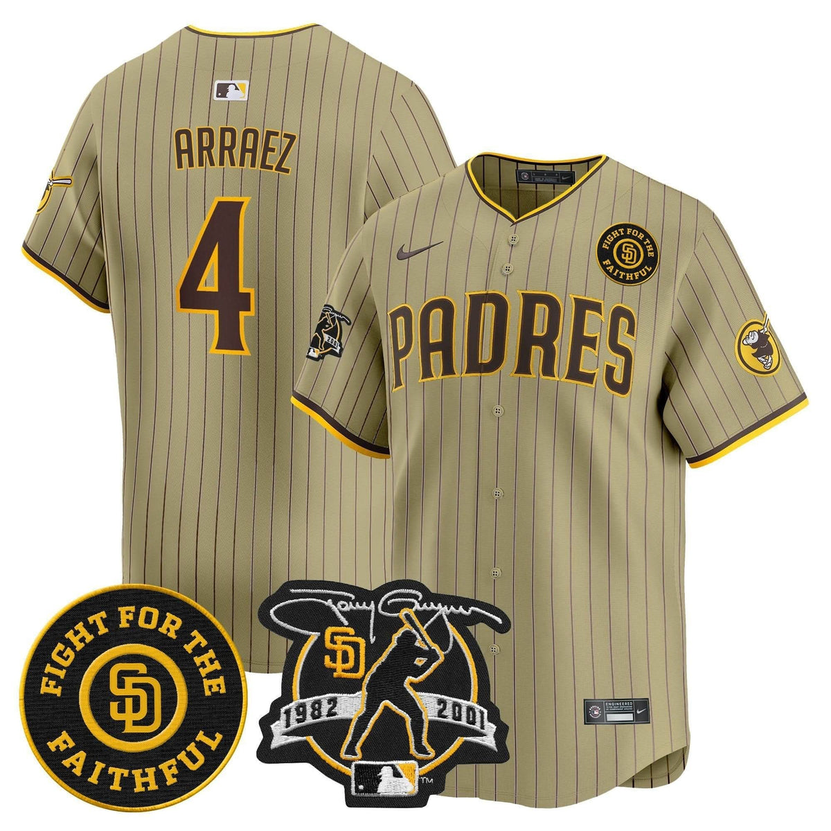 SDP Tony Gwynn & Faithful Patch Vapor Premier Limited Jersey – Stitched