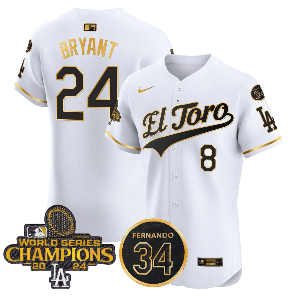 LAD El Toro 2024 World Series Champions Patch Vapor Premier Elite Jersey - Stitched