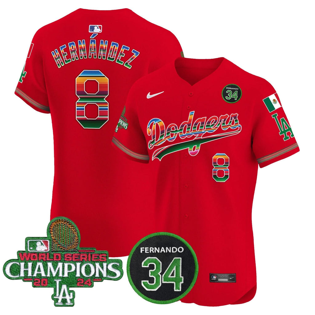 LAD Mexico 2024 World Series Champions Vapor Premier Elite Jersey V2 - Stitched