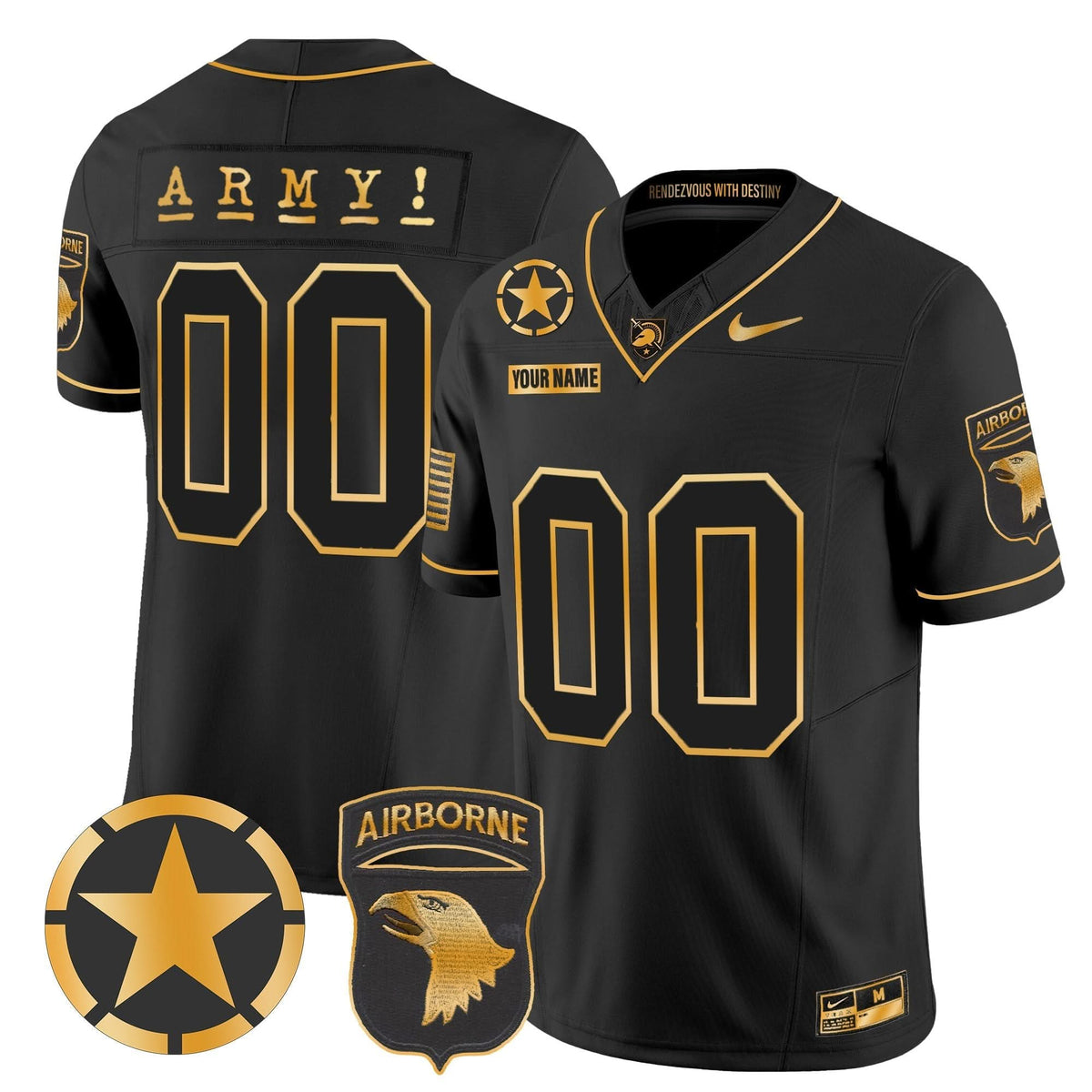 ABK 101st Airborne Division Patch 2024 Gold Vapor Limited Custom Jersey