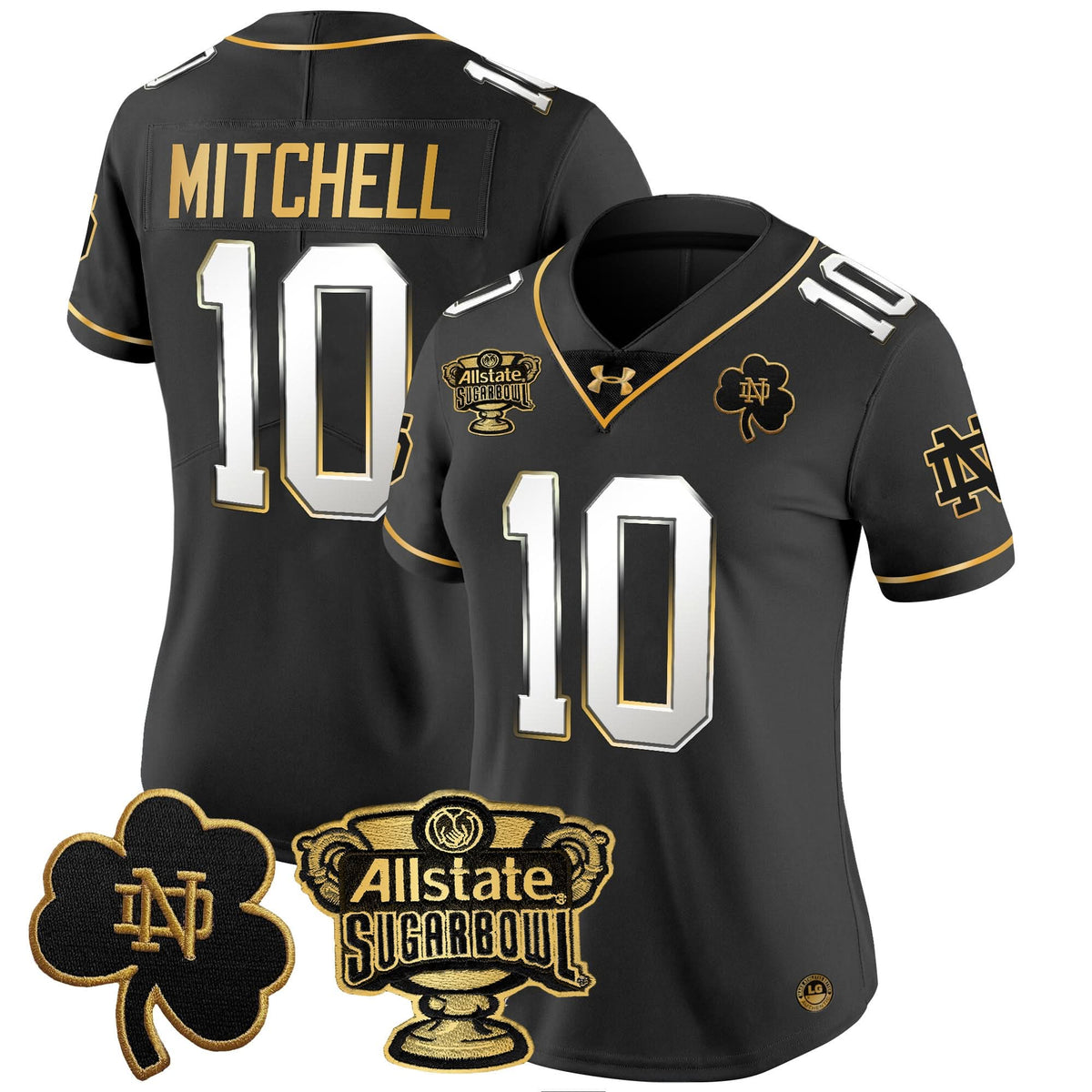 Women's NDFI 2024 Sugar Bowl Gold Patch Vapor Limited Jersey - Stitched