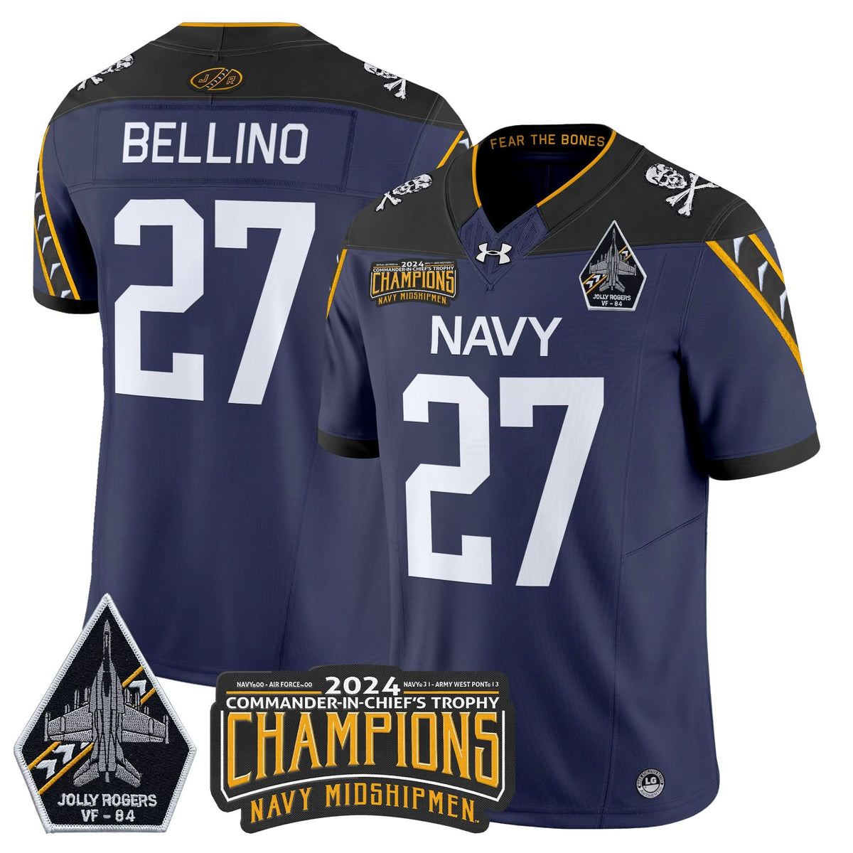 NM 2024 Jolly Rogers VF-84 & Commander-In-Chief's Trophy Champions Patch Vapor Limited Jersey