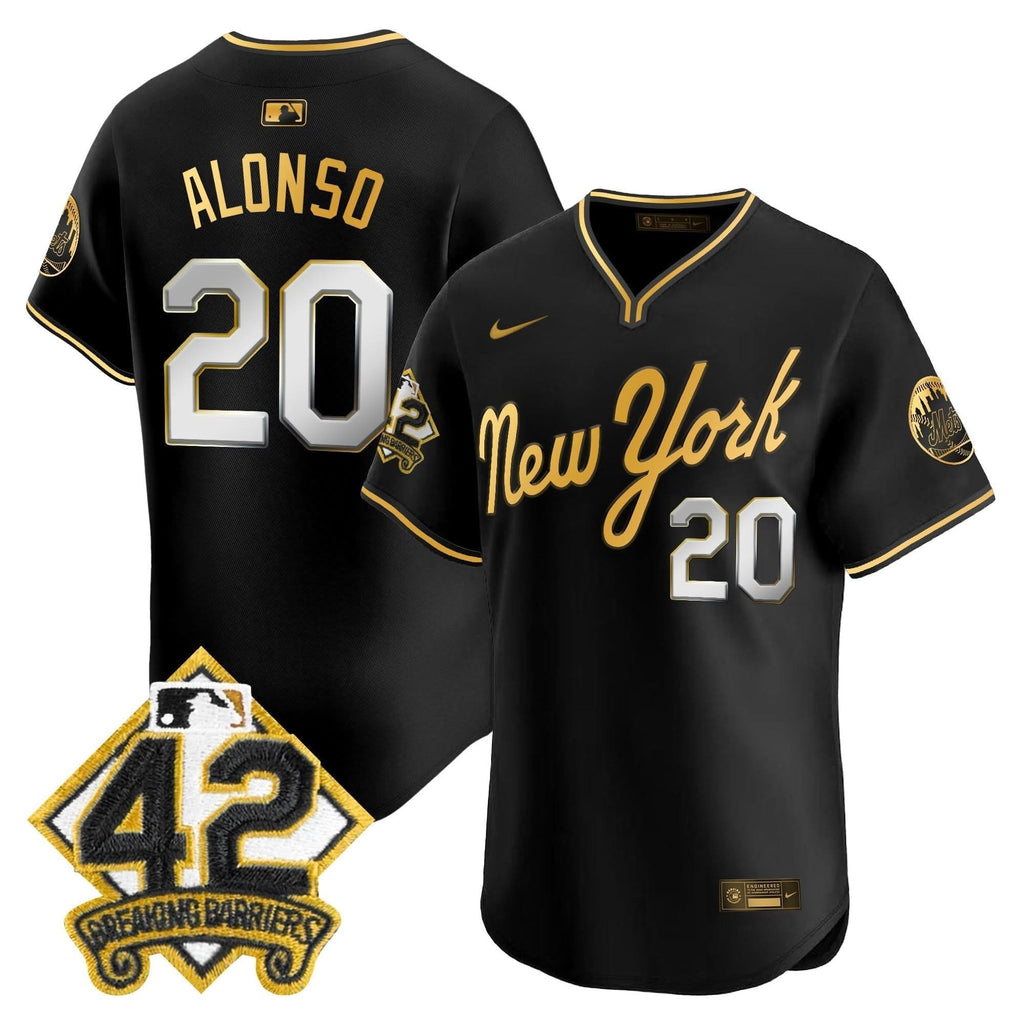 NYM 2025 Jackie Robinson Patch Road Alternate Jersey – Stitched