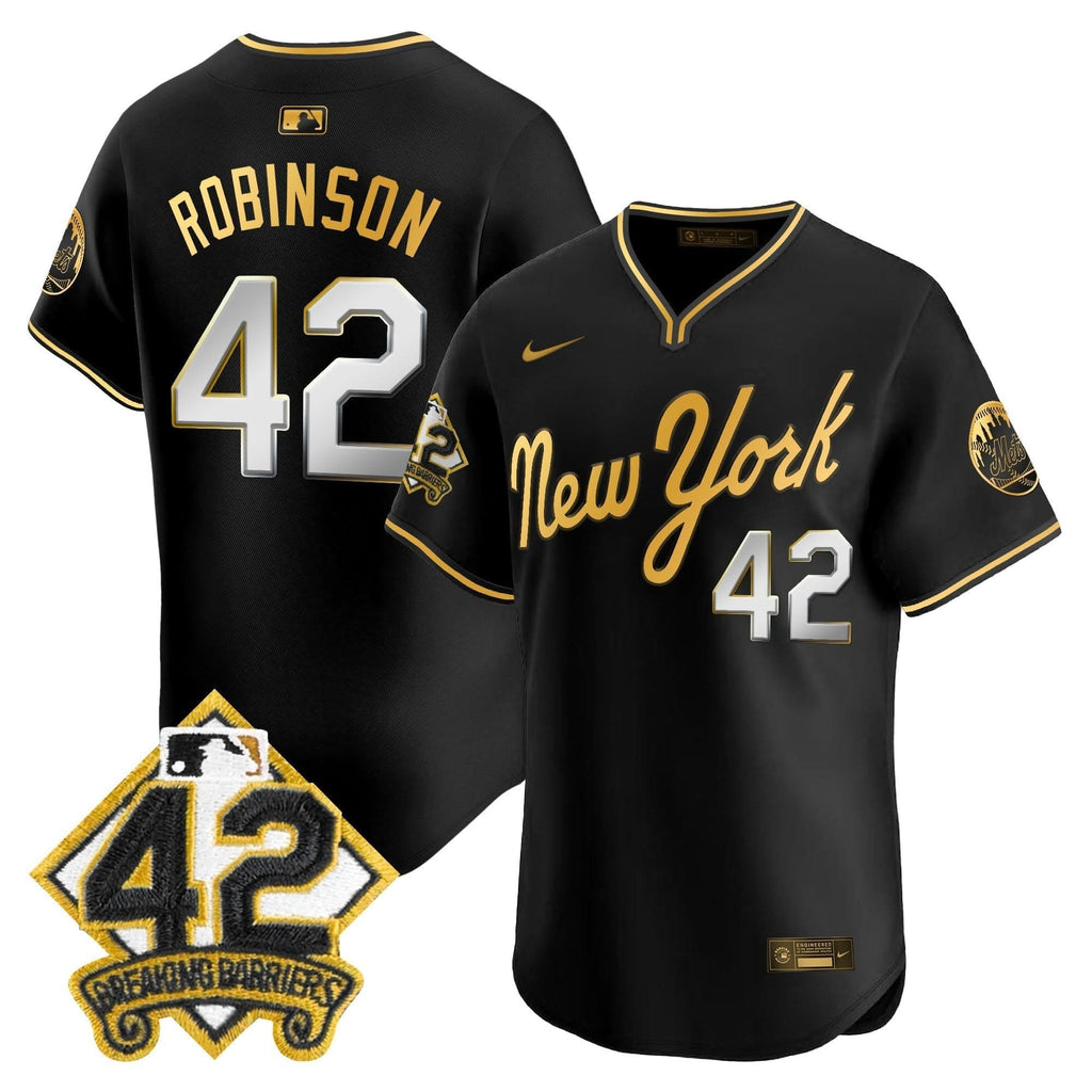NYM 2025 Jackie Robinson Patch Road Alternate Jersey – Stitched