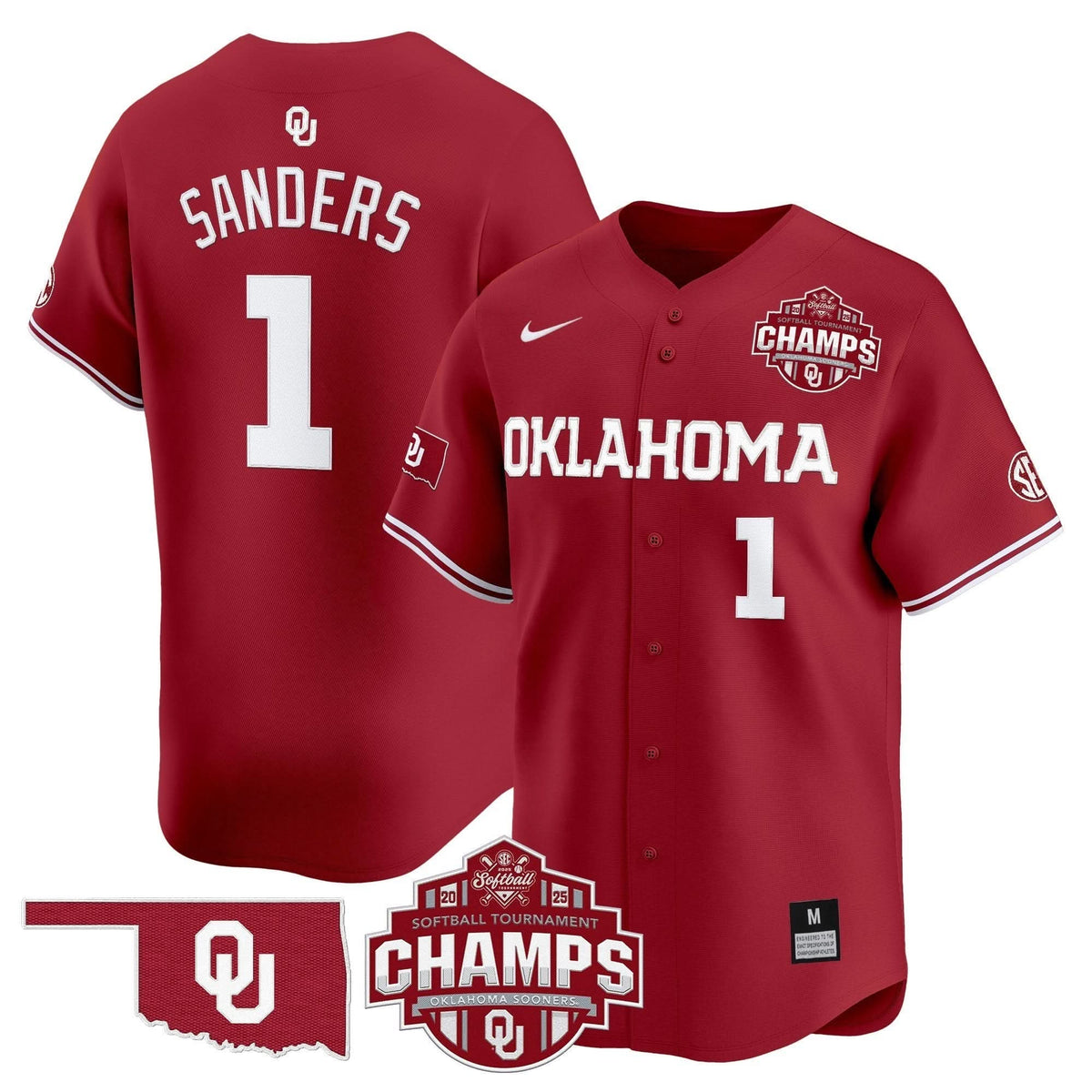 OS 2025 SEC Softball Conference Tournament Champions Patch Vapor Premier Limited Jersey - Stitched