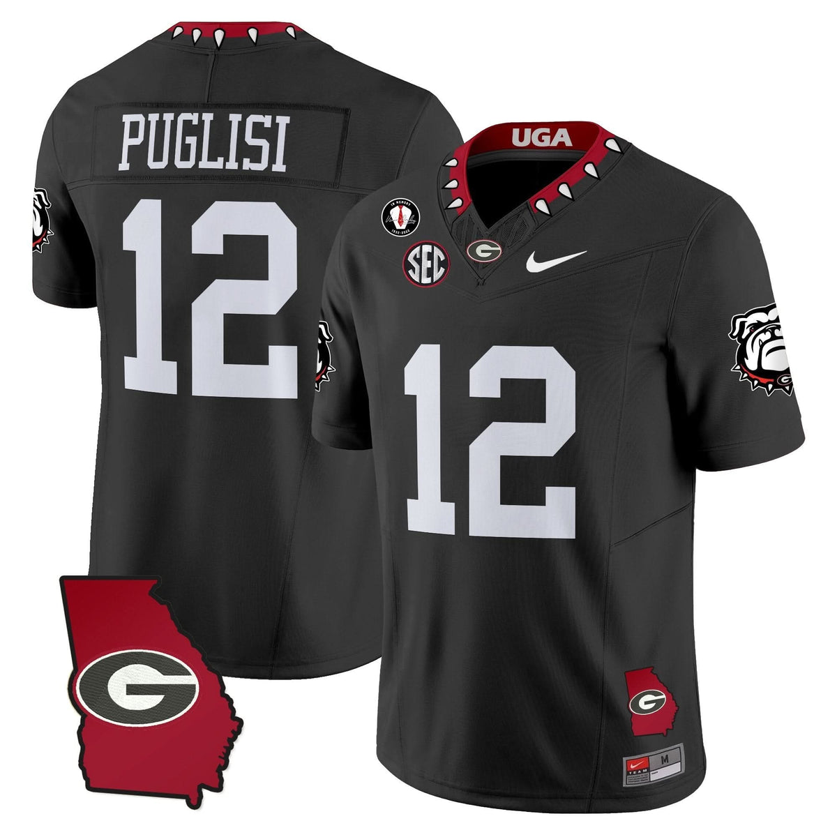 GB 2025 Georgia Map & Vince Dooley Patch Vapor Limited Jersey