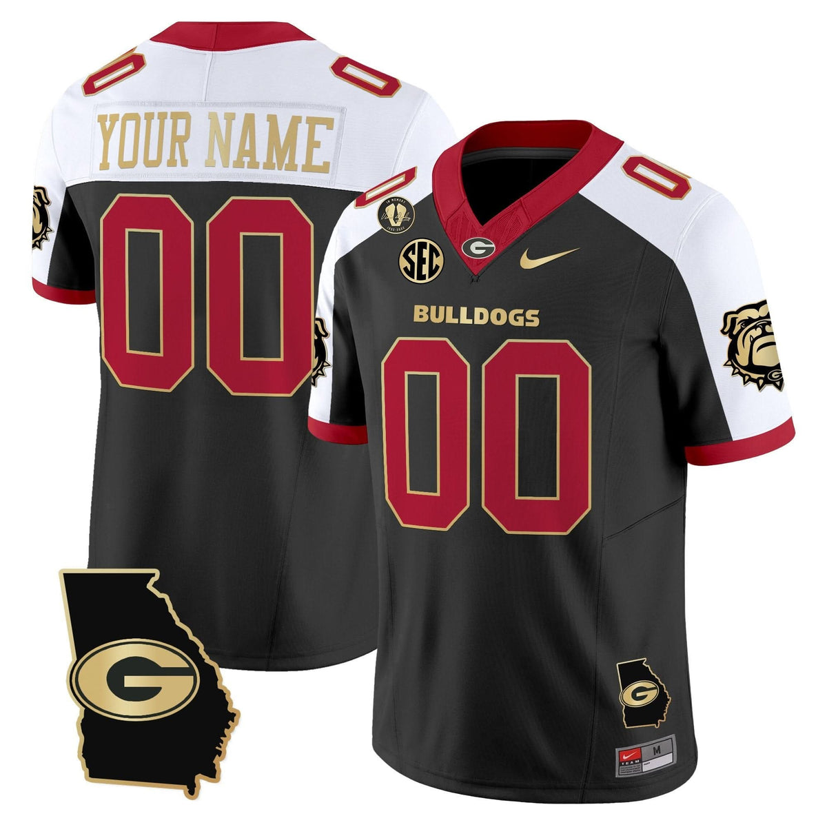 GB 2025 Georgia Map & Vince Dooley Patch Vapor Limited Custom Jersey