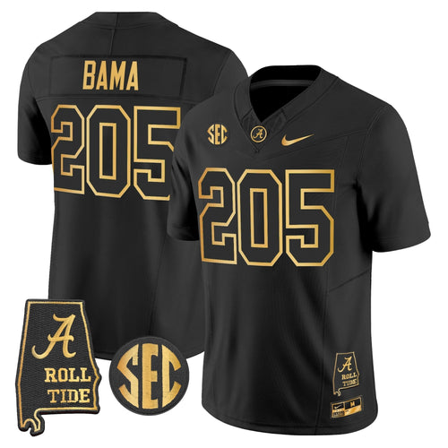 BAMA 2025 Gold Vapor Limited Jersey - Alabama Map