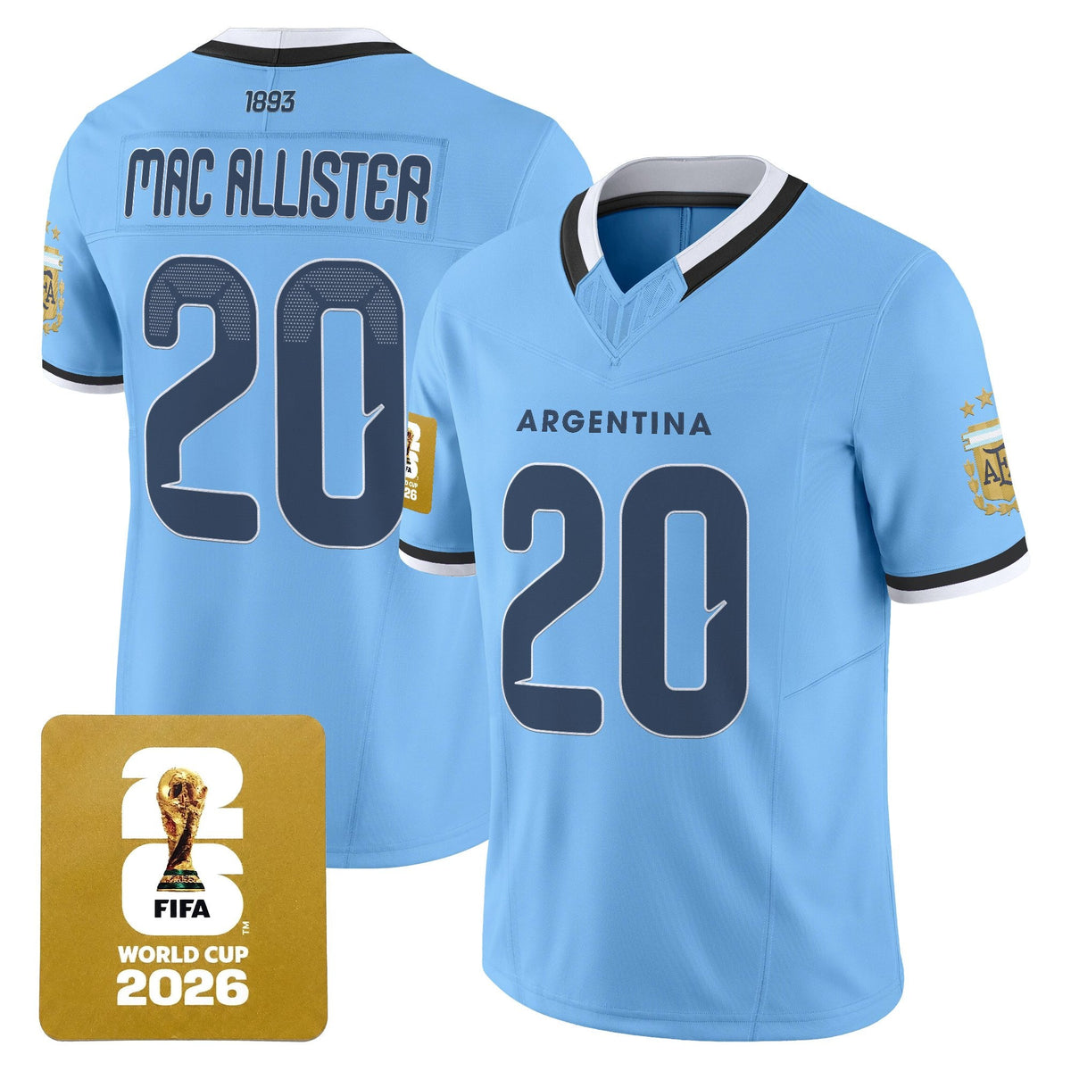Argentina 2026 World Cup Vapor Football Jersey - Stitched