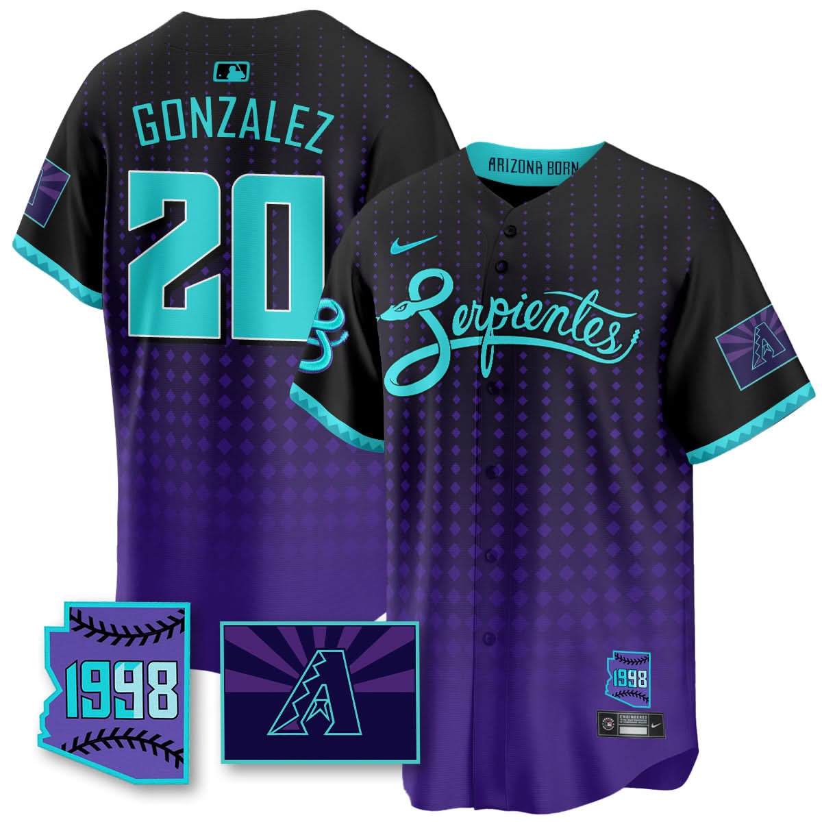 AD Purple for Second Serpientes City Connect Jersey - Stitched