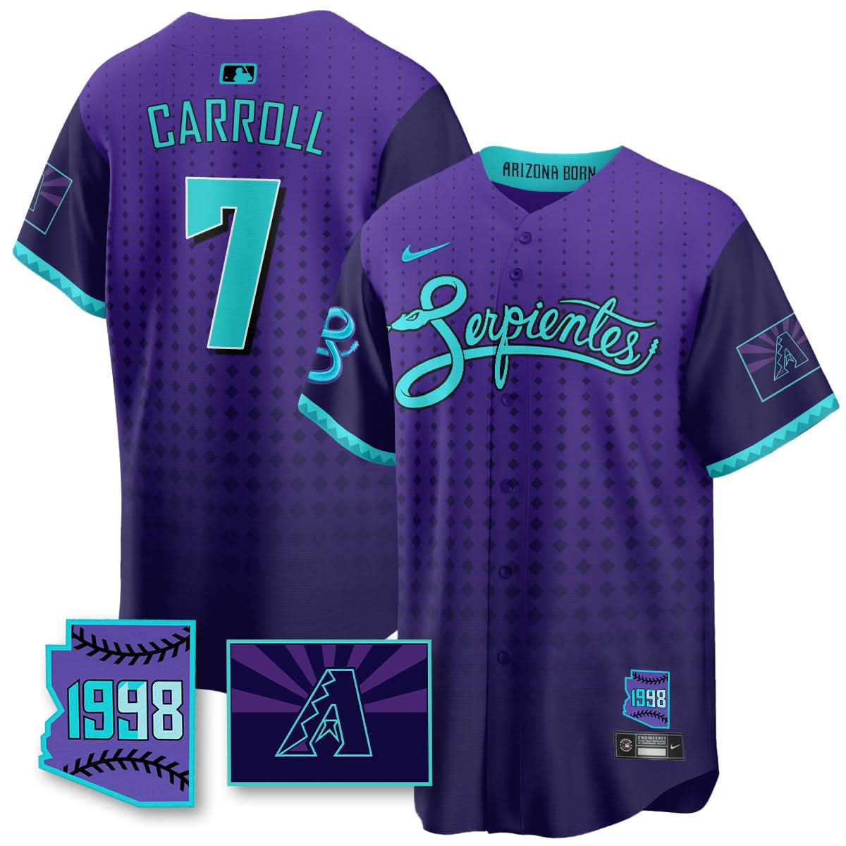 AD Purple for Second Serpientes City Connect Jersey - Stitched