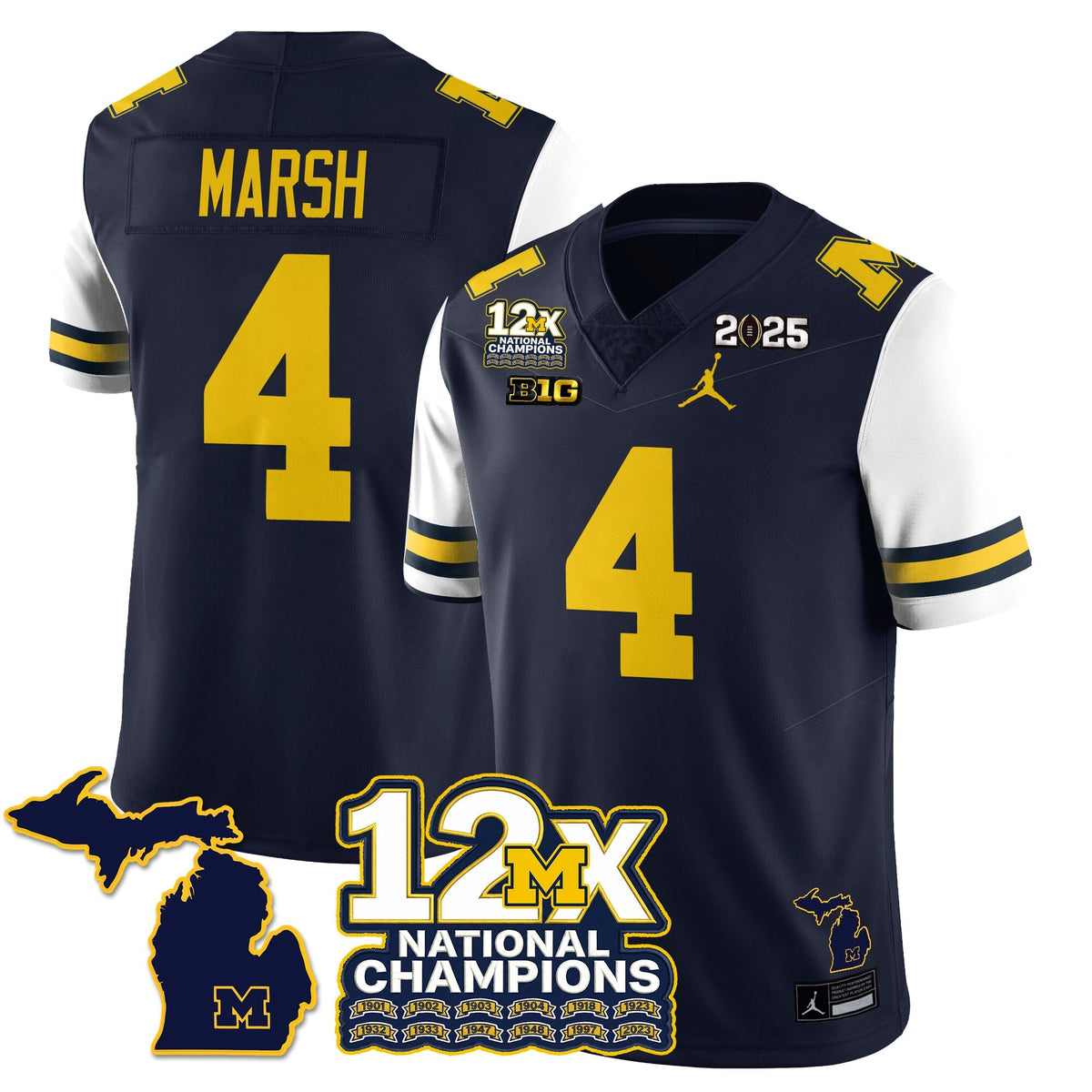 MICH 12x-Time National Champions Vapor Limited Football Jersey