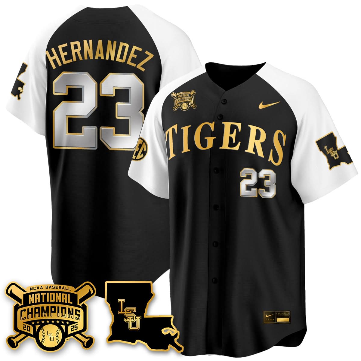 LSU 2025 College World Series Champions Limited Jersey - Stitched