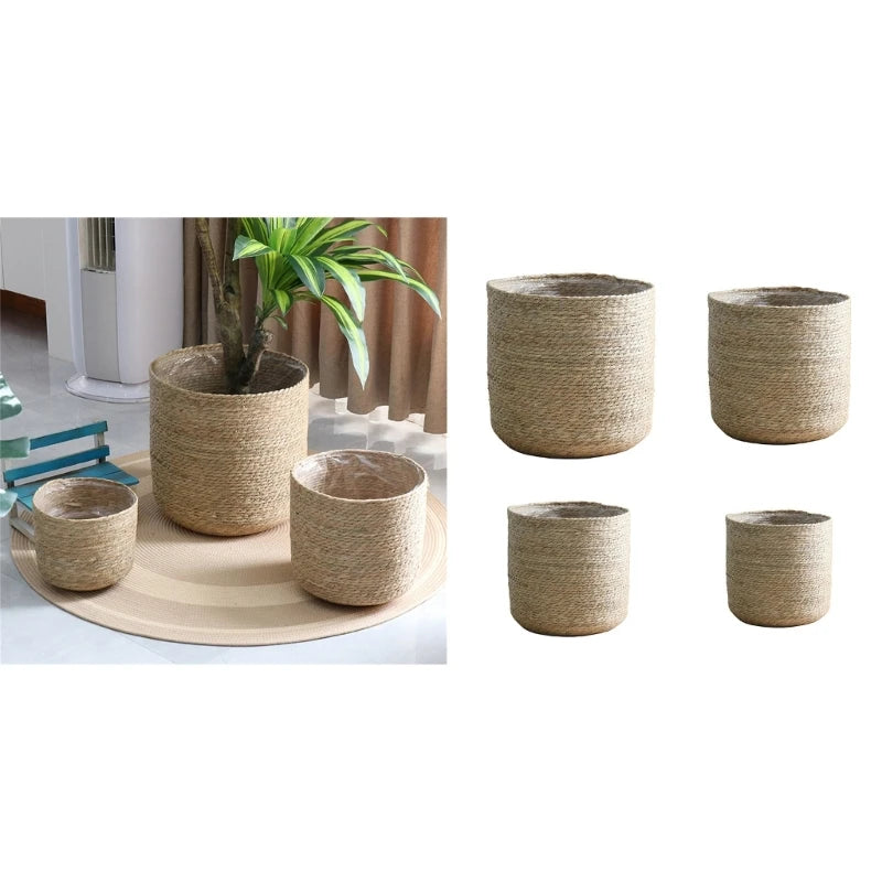 Plant Basket With Liner Indoor Woven Plant Pots for Planter Flower Pots Plant Pot Decoration Household Storage Basket