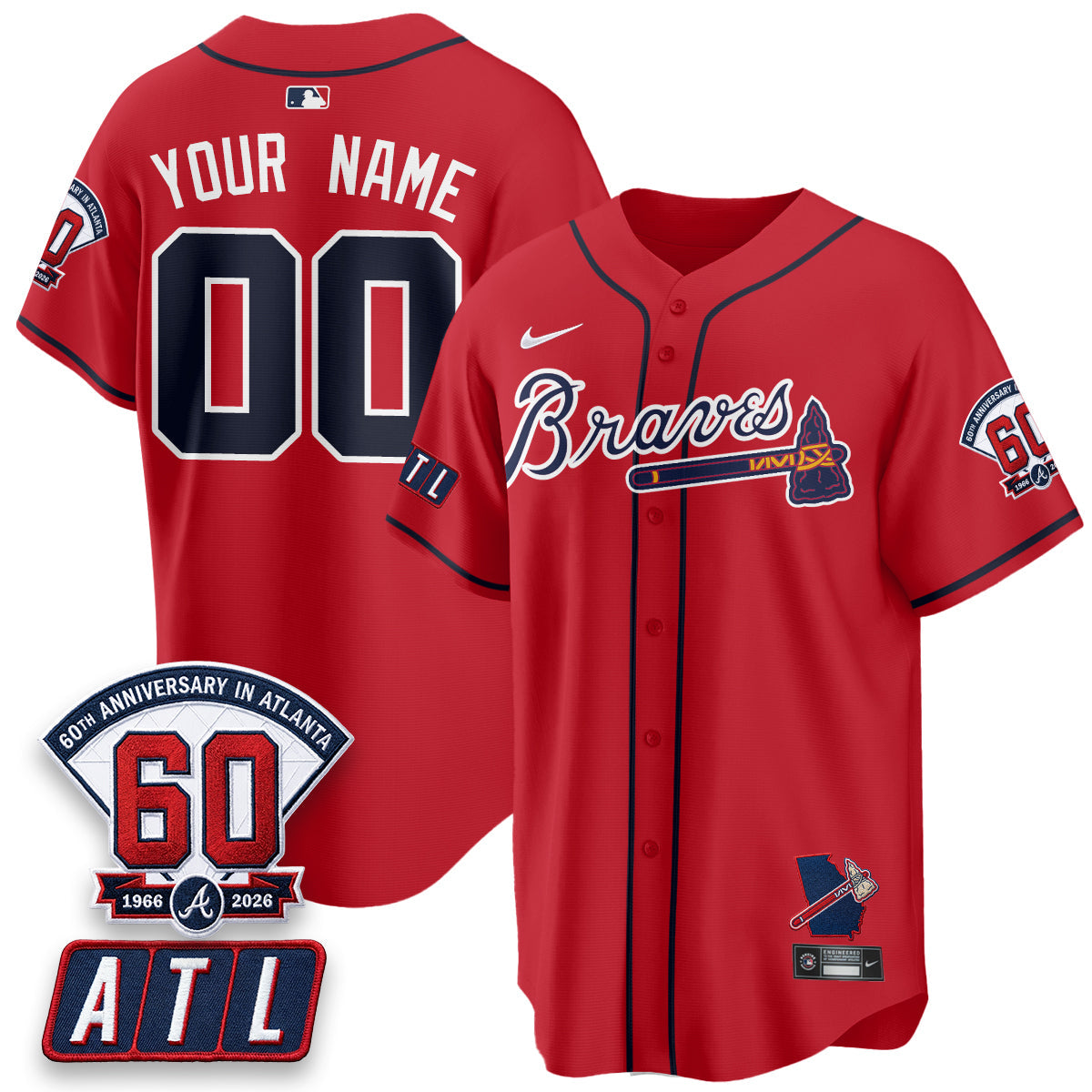 ATL 2026 60th Anniversary Vapor Limited Custom Jersey - Stitched