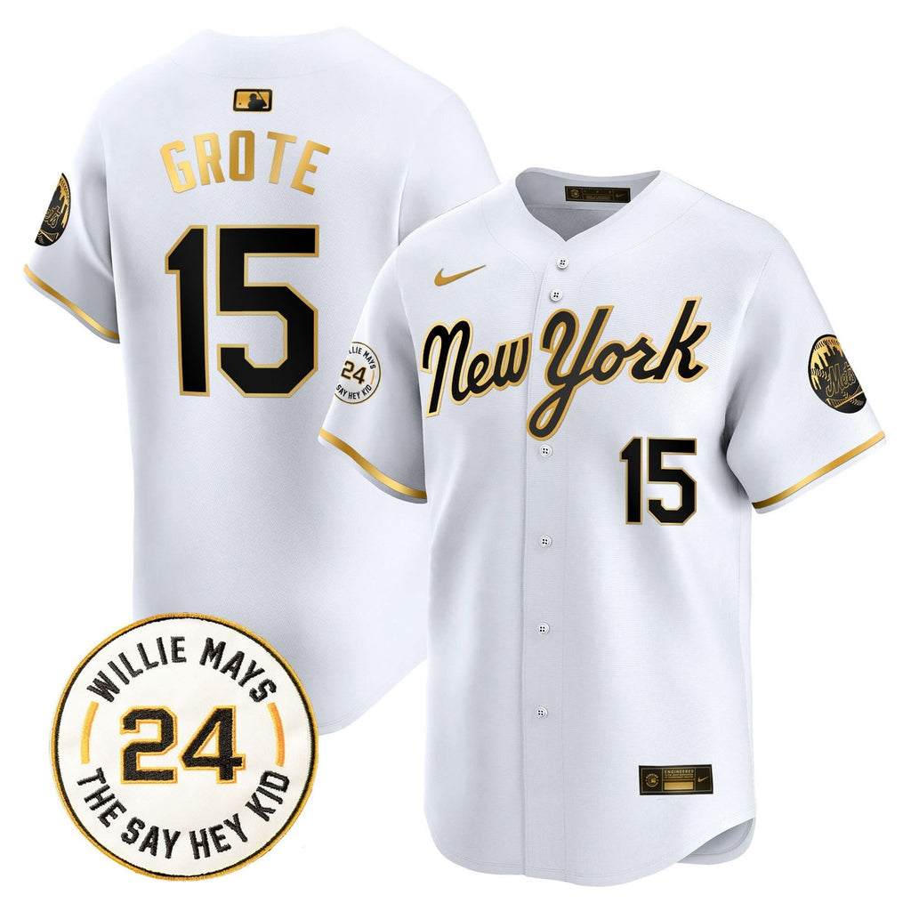 NYM Willie Mays Patch Vapor Premier Limited Jersey - Stitched