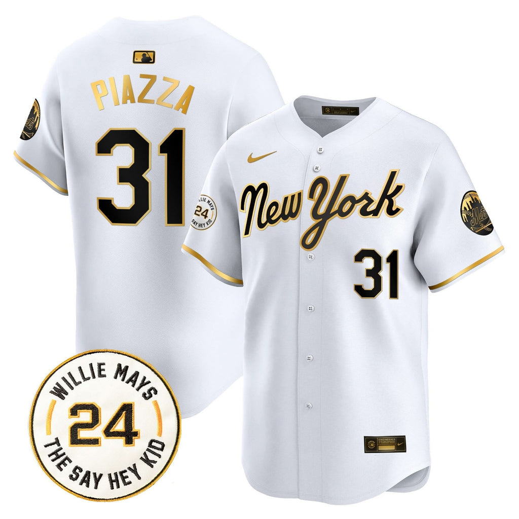 NYM Willie Mays Patch Vapor Premier Limited Jersey - Stitched