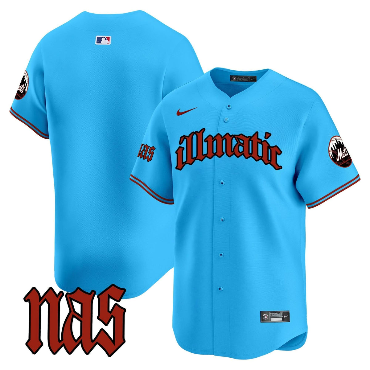 NYM Nas Illmatic Vapor Premier Limited Jersey - Stitched