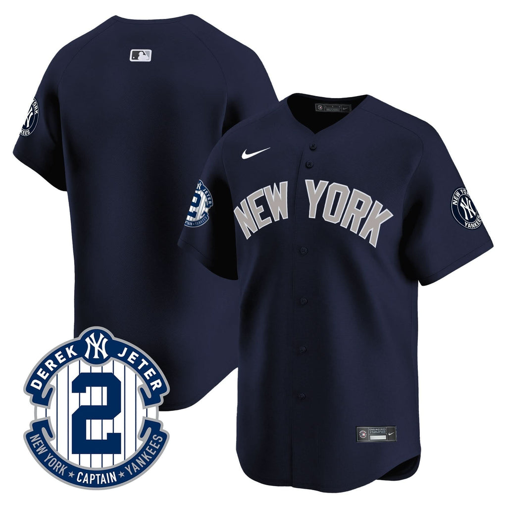 NYY Derek Jeter Patch Vapor Premier Limited Jersey - Stitched